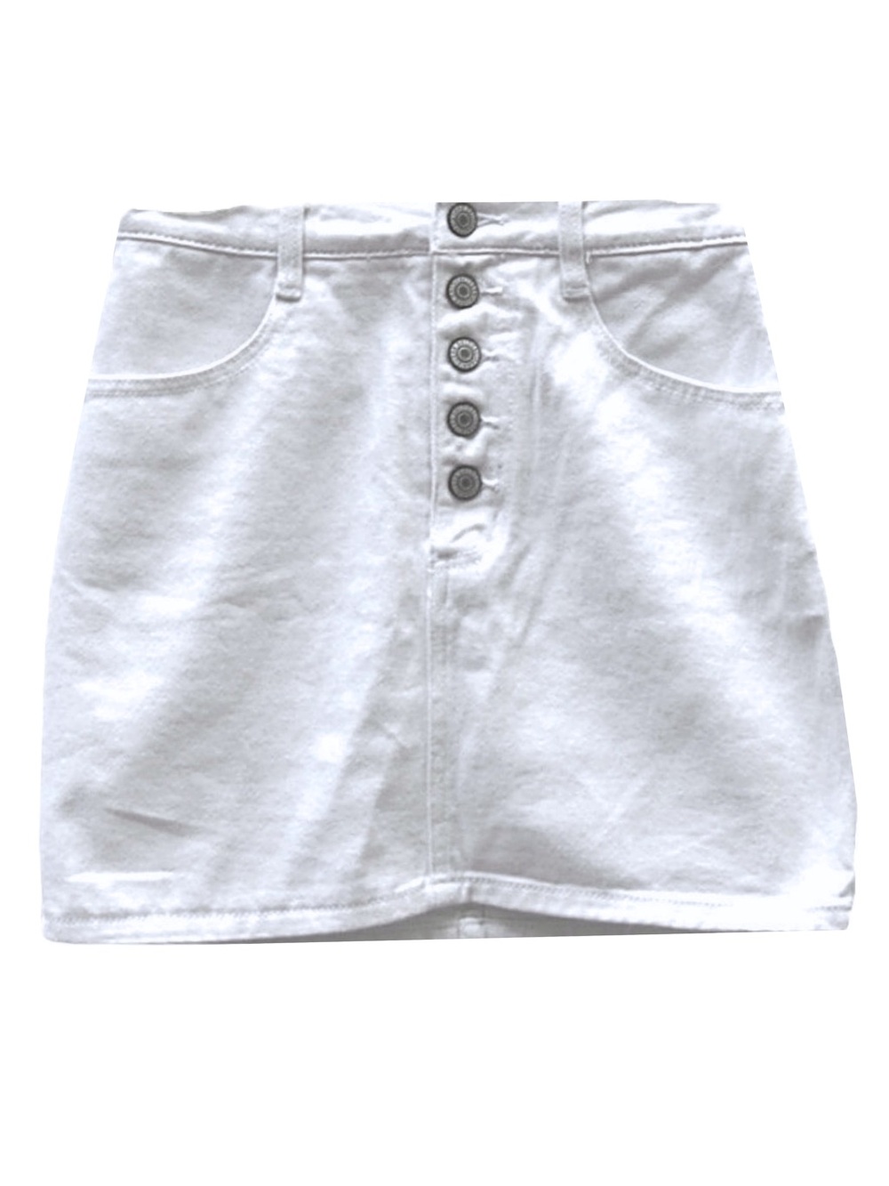 Brandy Melville White Button Up Denim Skirt